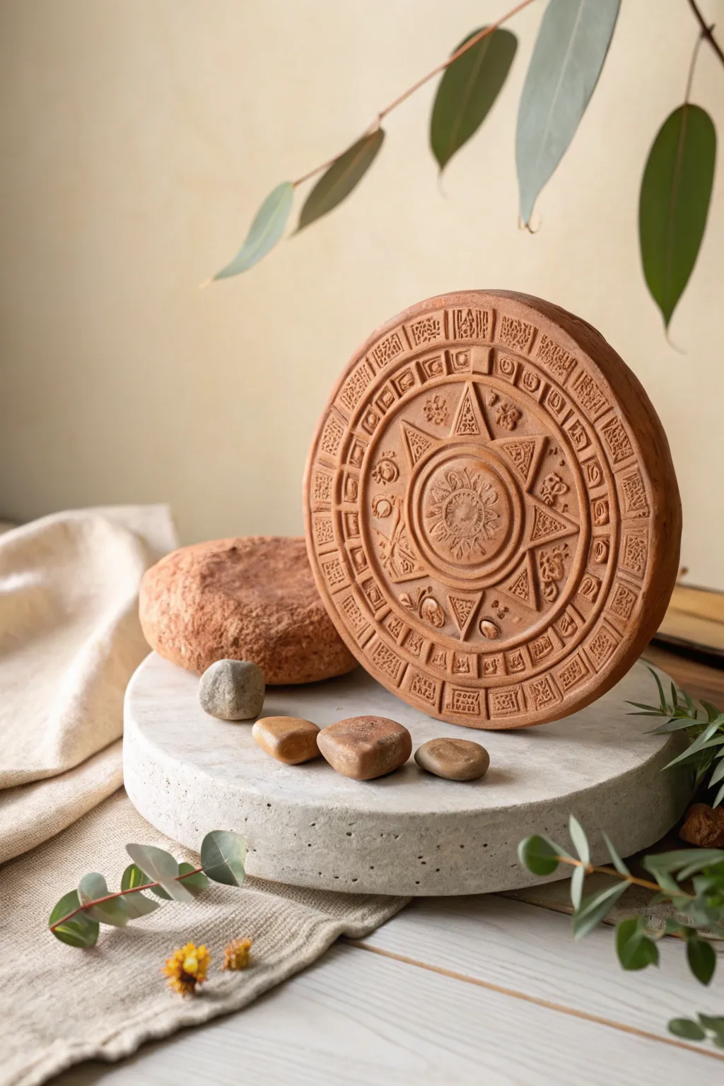 Celebrate the rich history of Mesoamerican art with this beautifully crafted Aztec Sunstone. A perfect blend of minimalist design and bold cultural expression.