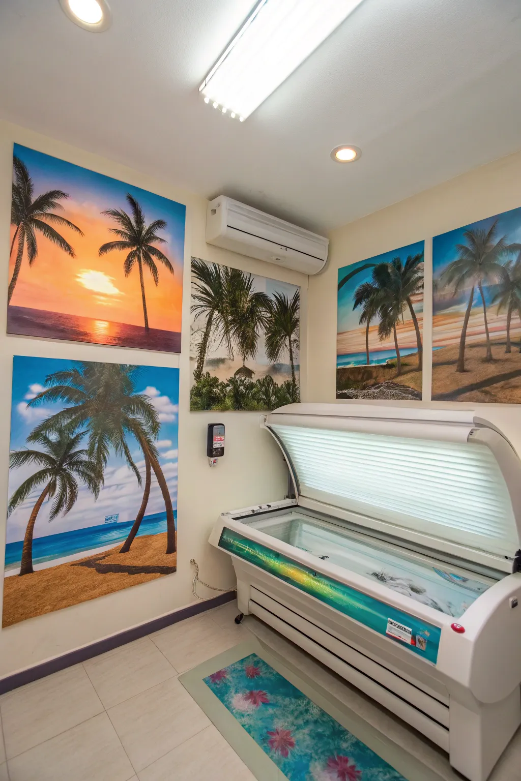 Artwork personalizes and completes your tanning room.