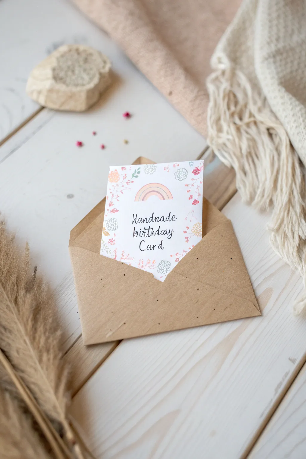 Envelope Surprise: Discover the heartfelt magic of a toddler's touch in this charming DIY birthday card.