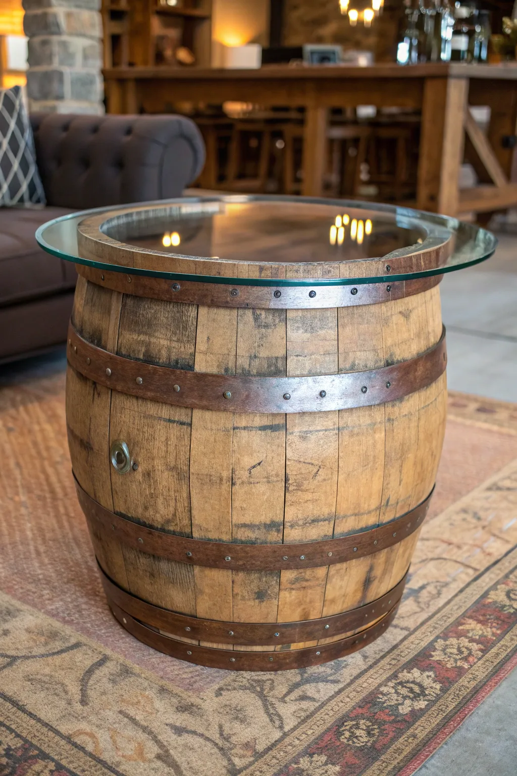 Transform your space with a rustic barrel coffee table—where craftsmanship meets winery charm.