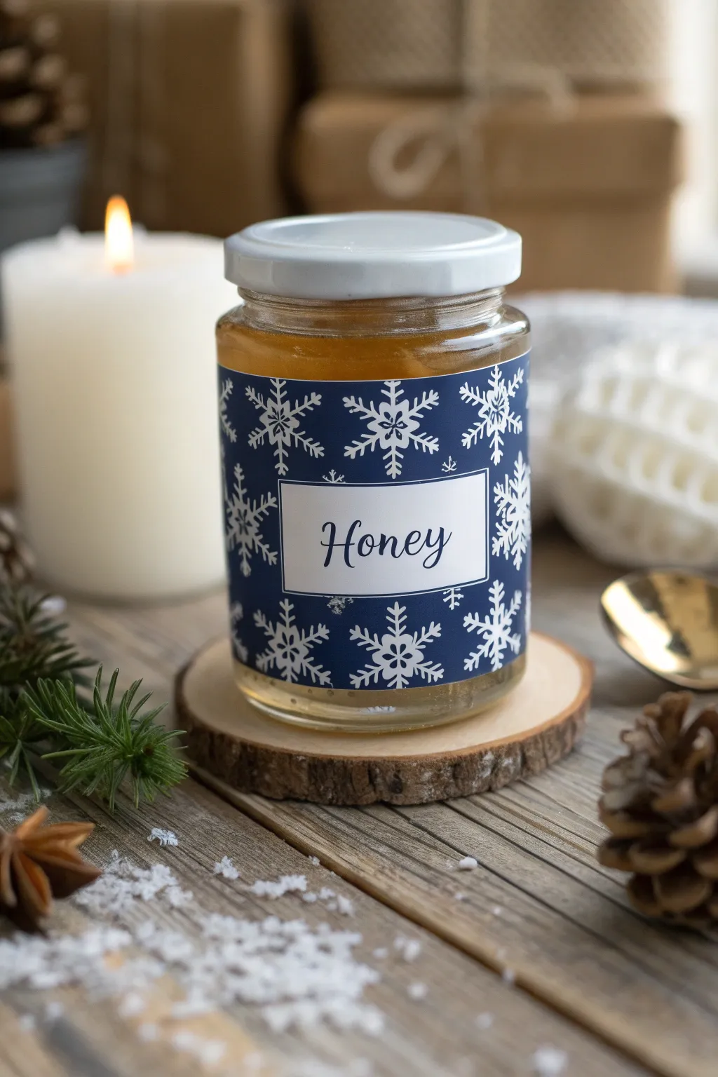 Transform your honey jars into festive treasures with intricate snowflake labels—perfect for gifting this holiday season!