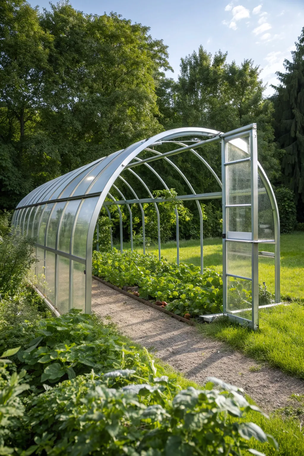 Embrace modern elegance with a durable metal frame hoop house, where style meets sustainability.