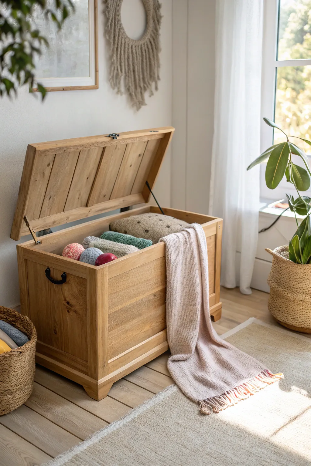 Transform your space with a hope chest that combines functionality and style, perfect for keeping your craft supplies elegantly organized.