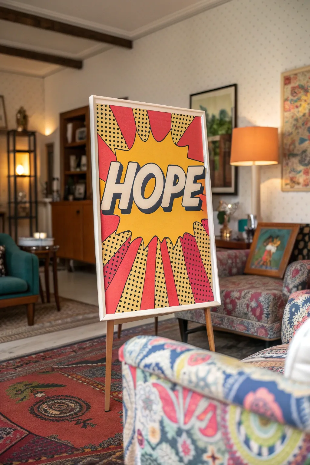 Bold and lively with pop art inspiration.