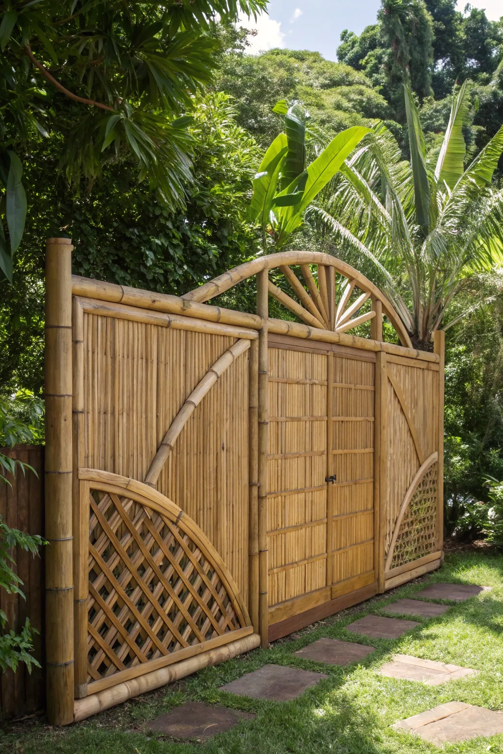 Elevate your horseshoe game with a stunning bamboo backstop that brings a touch of the tropics to your backyard.