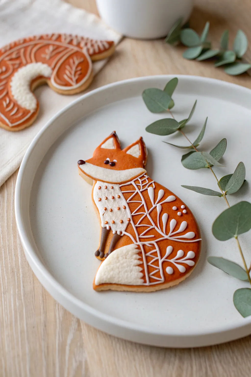 Whimsical Fox Cookie: A blend of minimalist design and boho charm for your next party!