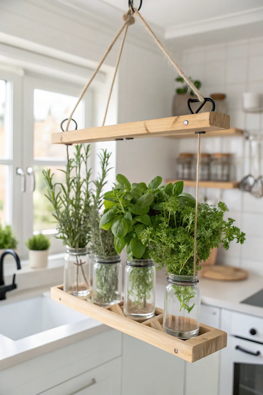 Elevate your kitchen style with a touch of nature and elegance—discover the beauty of hanging hydroponic systems!