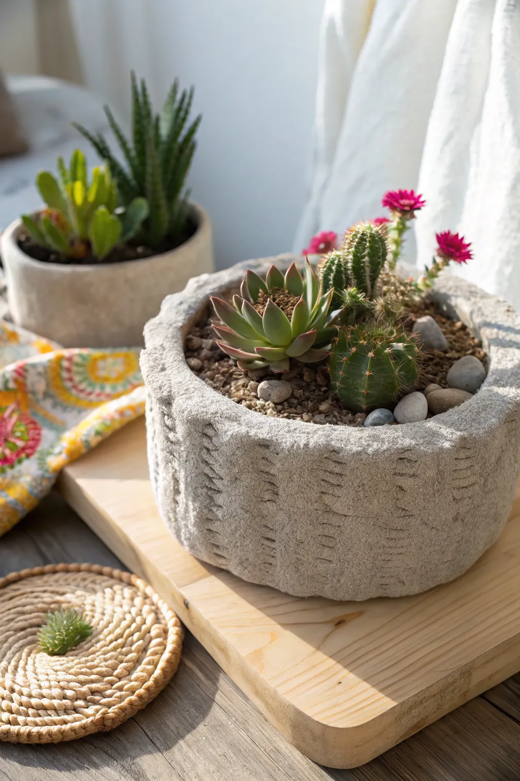 Transform old towels into stunning hypertufa creations—where subtle textures meet bold boho charm.