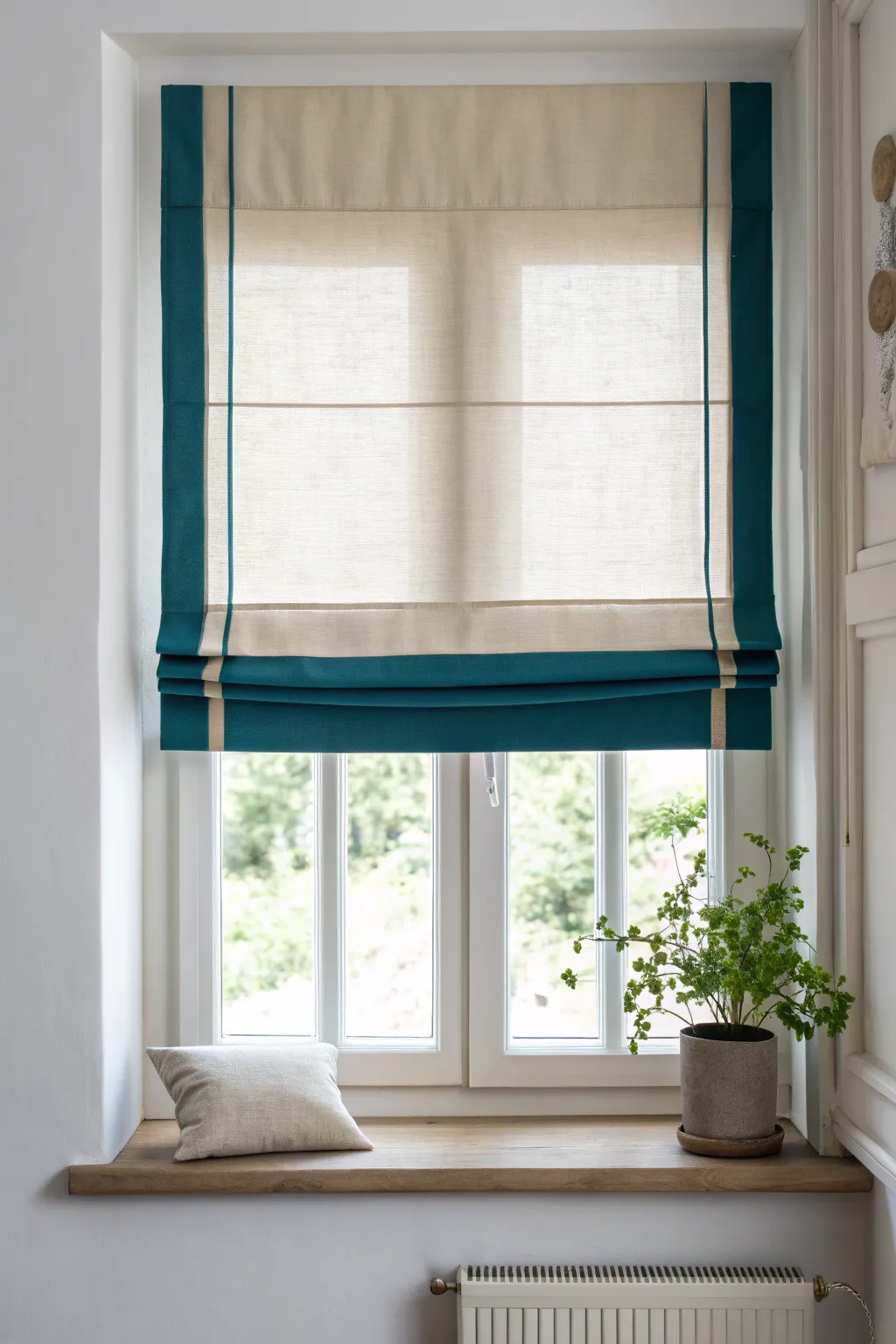 Transform your short blinds with a bold border for added length and dramatic flair.