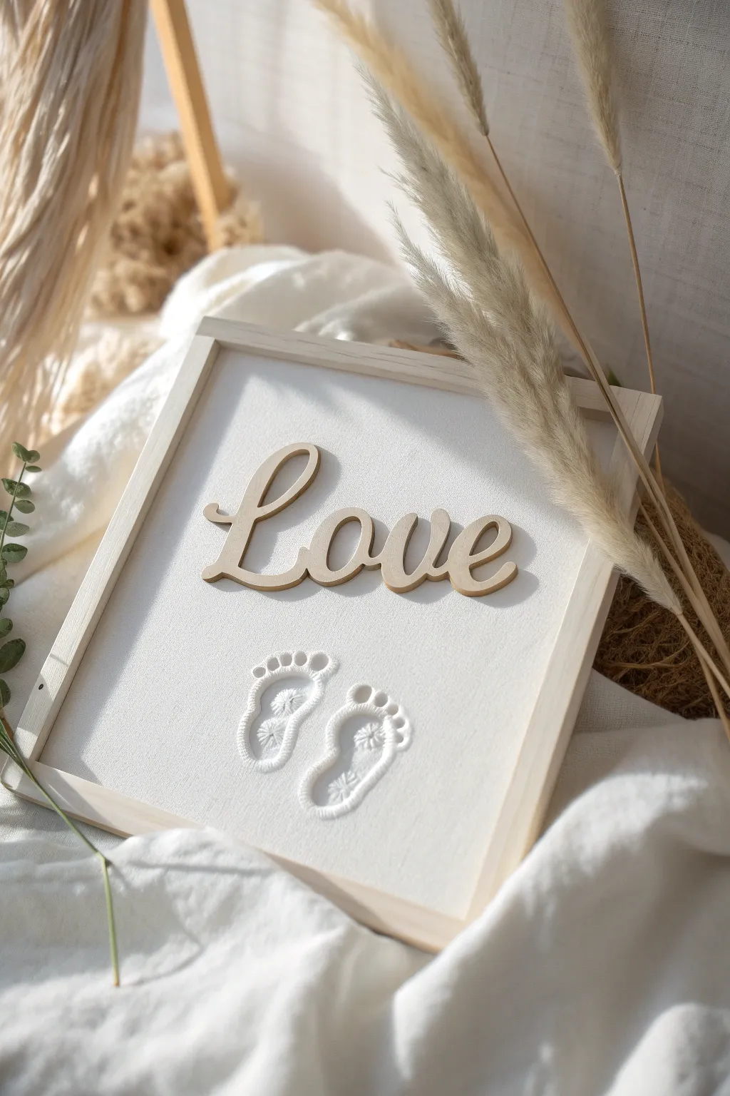 Capture the essence of family with minimalist baby footprint typography art that speaks volumes in simplicity and love.