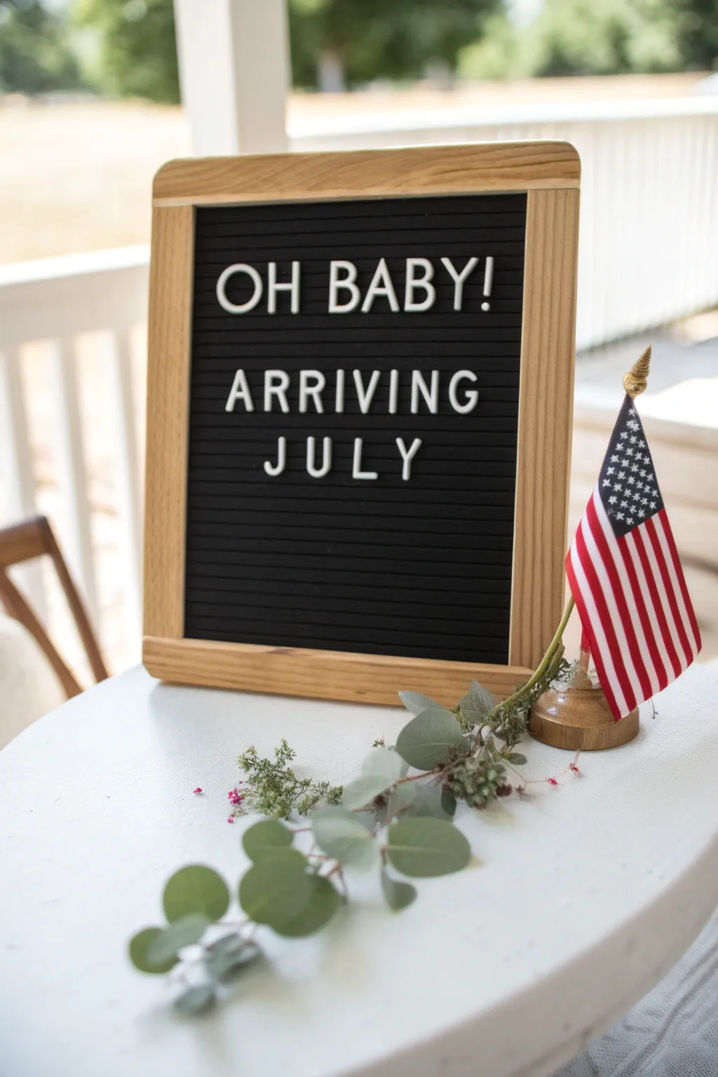 Announce your July baby with minimalist elegance and a touch of boho charm. 🌿🇺🇸