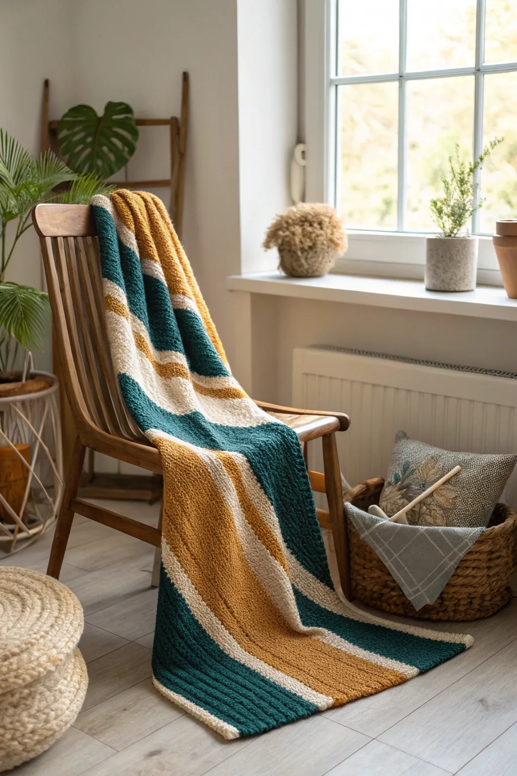 Add a twist to your style with this dynamic striped scarf, where classic meets contemporary.