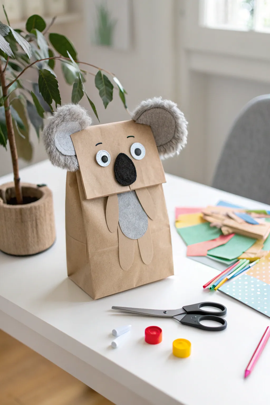 Bring stories to life with charming paper bag koala puppets—where Scandinavian minimalism meets playful creativity!