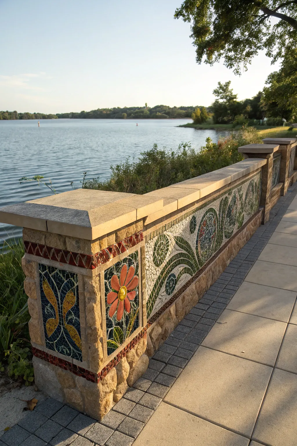 Transform your lakeside view with a retaining wall that's a true work of art.