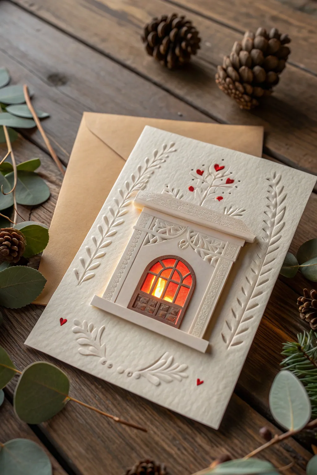 Send a spark of warmth and love with our Fireplace Glow Card—where Scandinavian minimalism meets cozy Boho vibes.