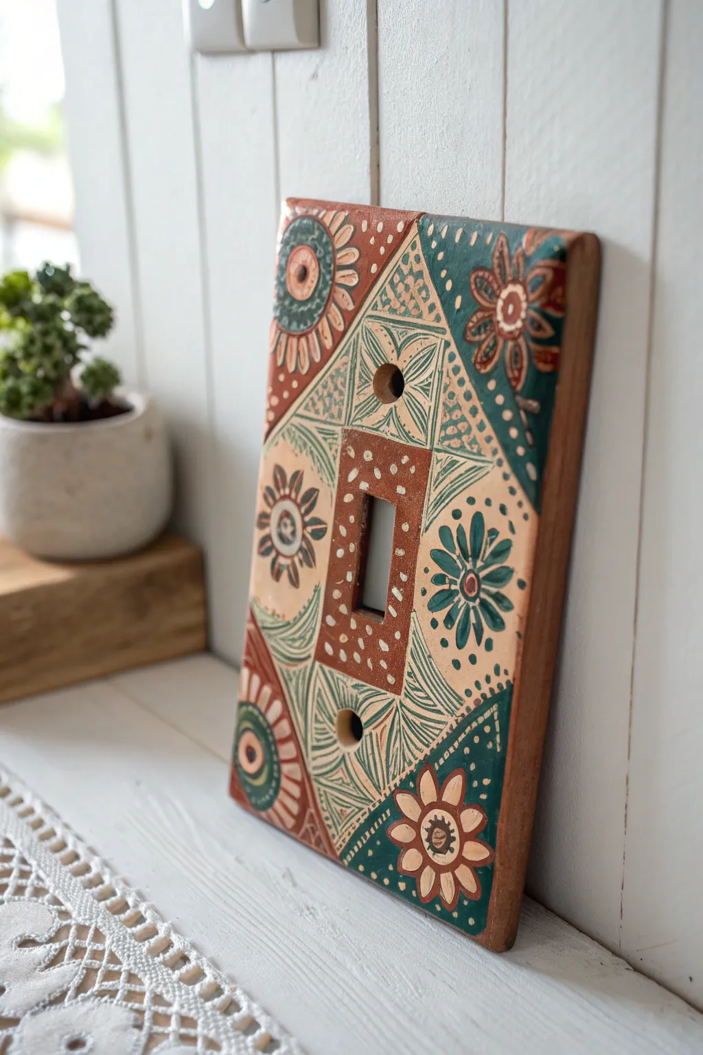 Transform your living space with a touch of bohemian artistry—your light switch cover never looked so chic!