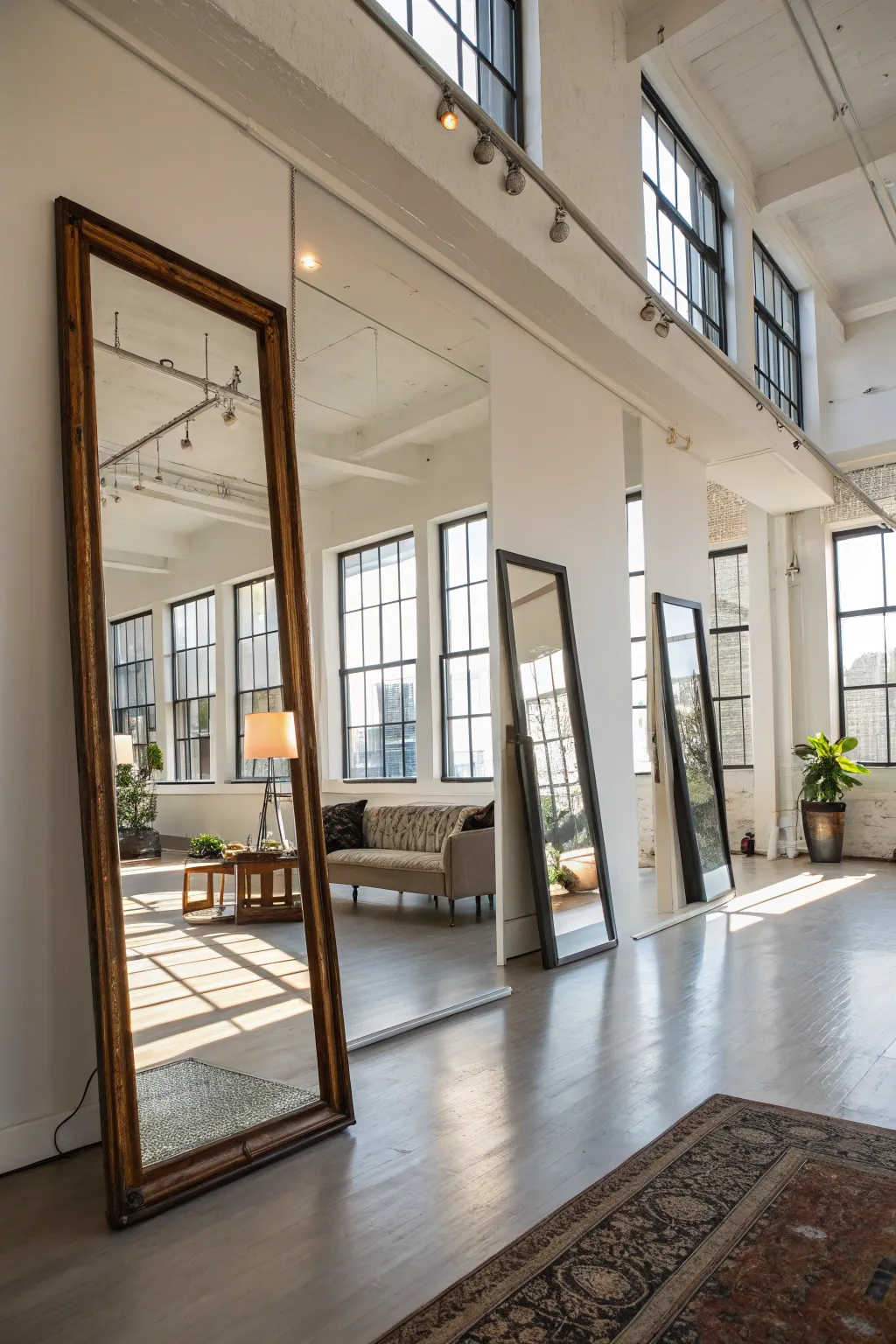 Mirrors enhance light and create space illusion.