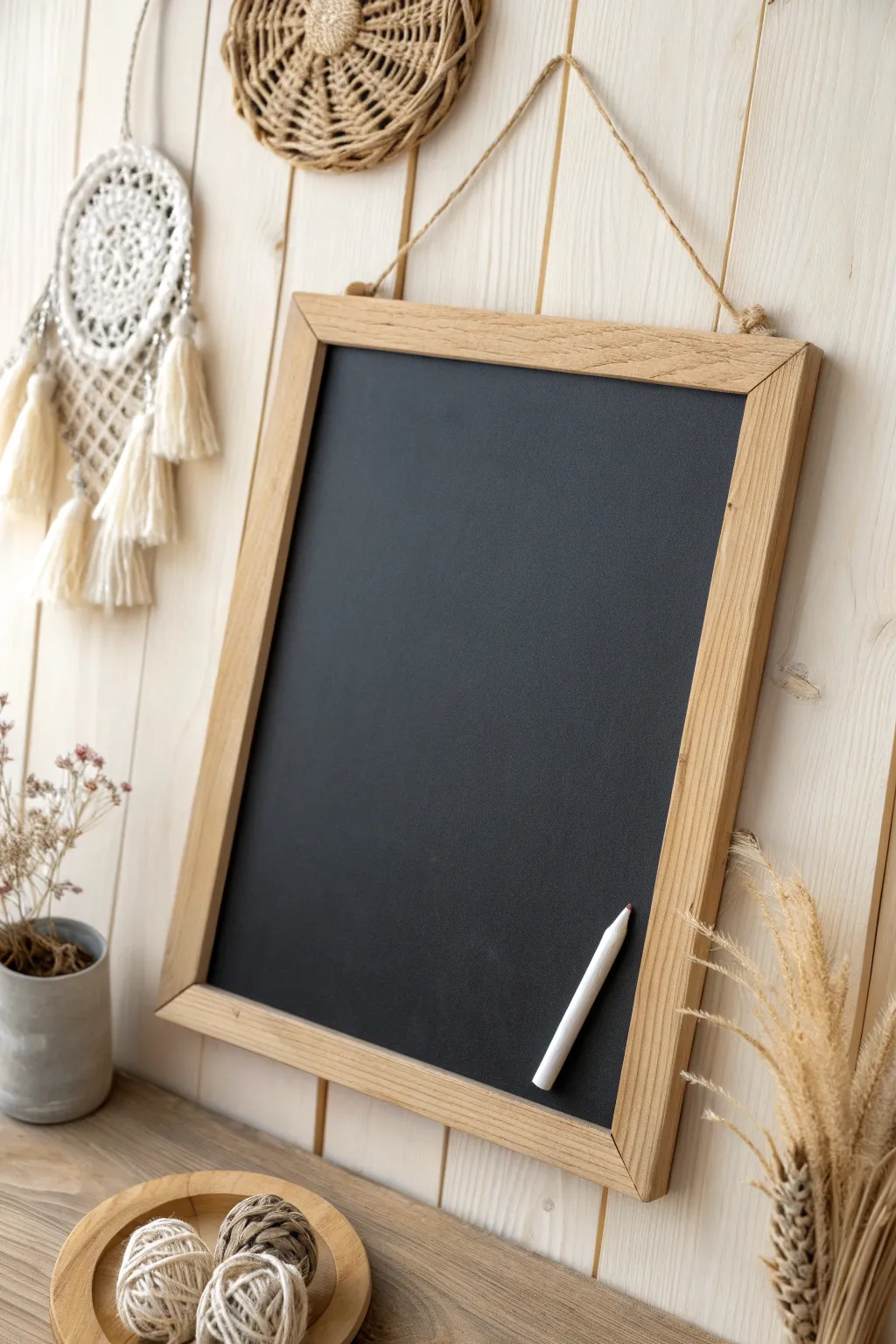 Capture your dreams and wishes in style with this minimalist chalkboard setup.