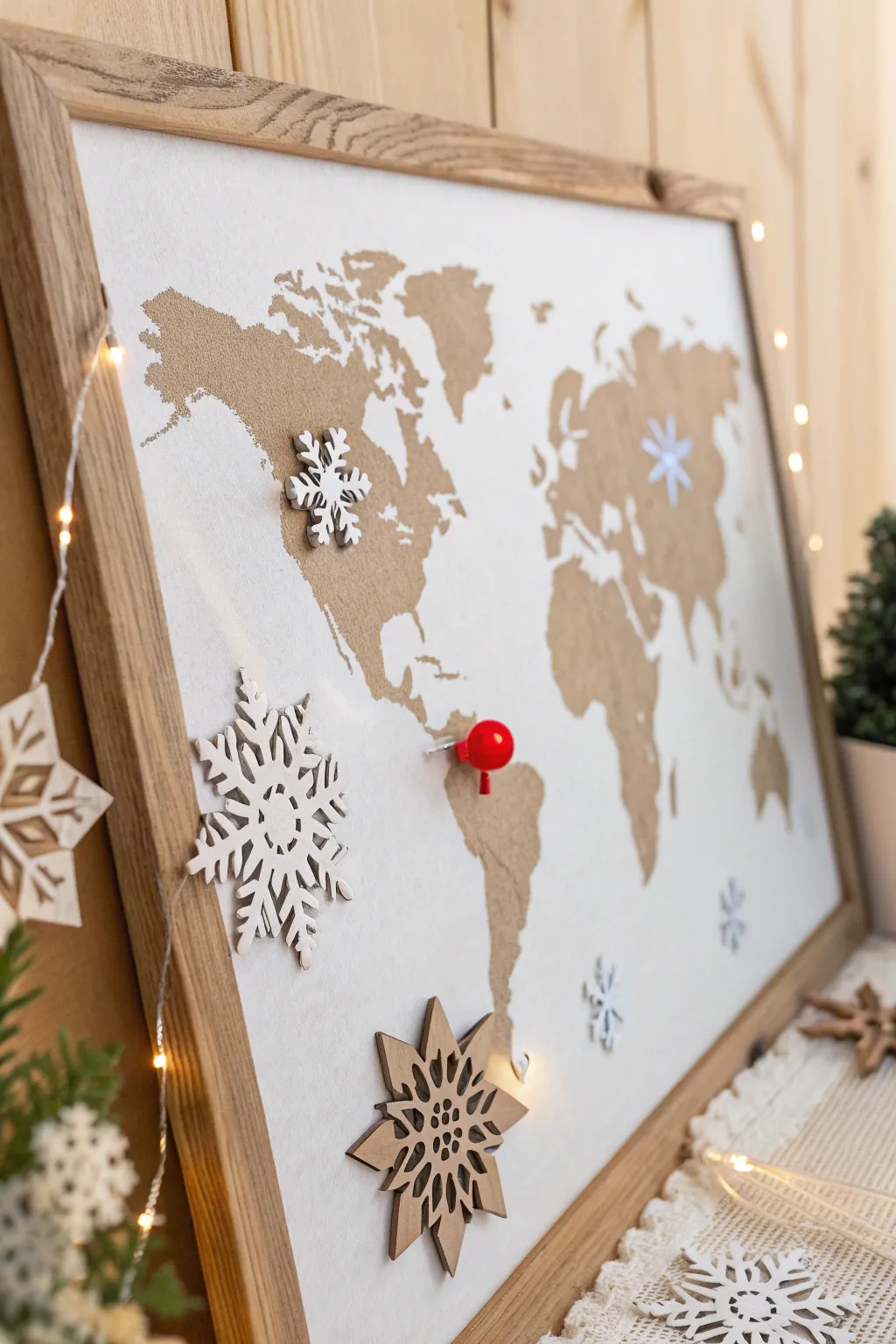 Transform your space with a seasonal map theme that captures the essence of winter's beauty and simplicity.
