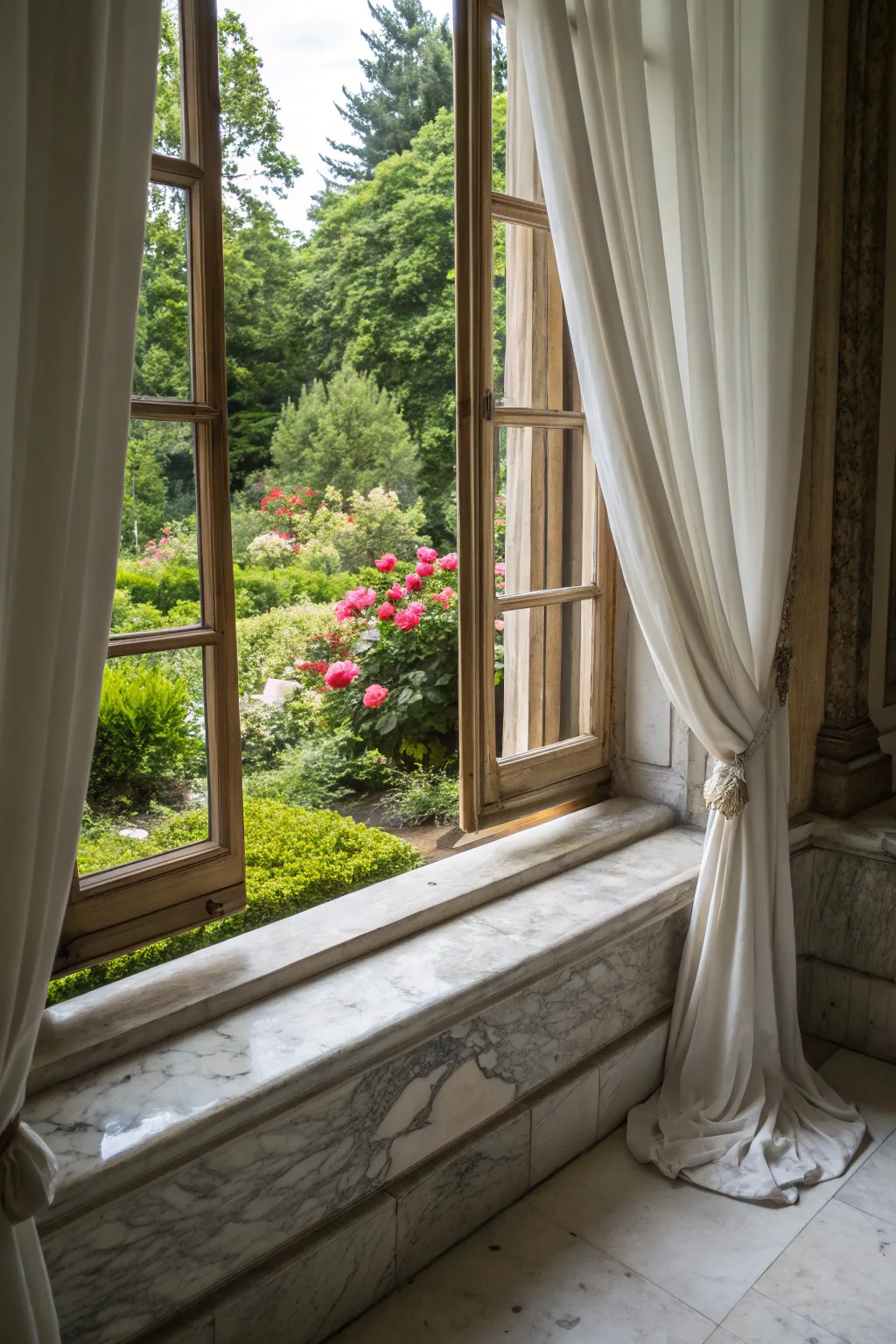 Marble window sills offer style and practicality.