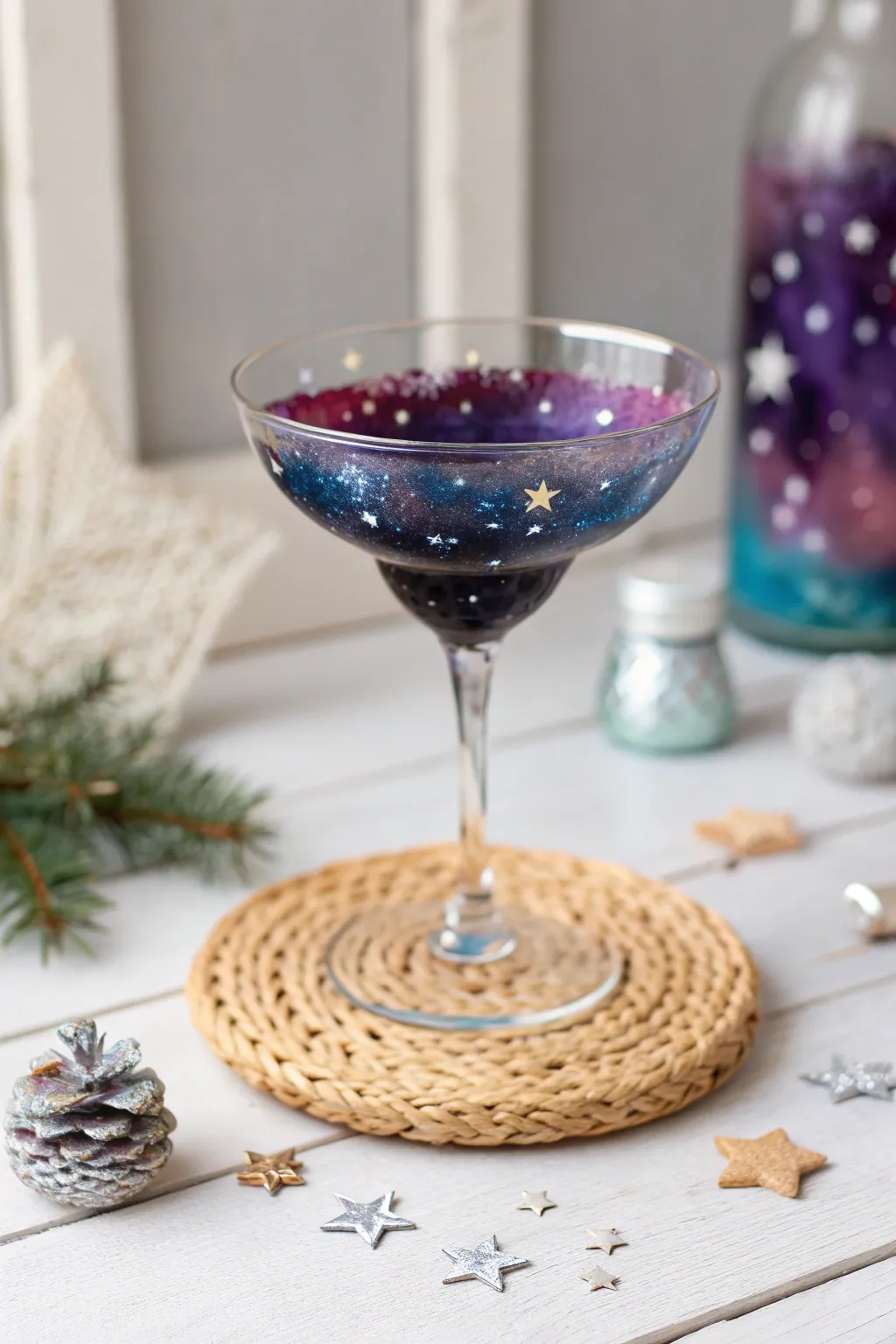 Sip the universe: Transform your martini glass into a celestial masterpiece.