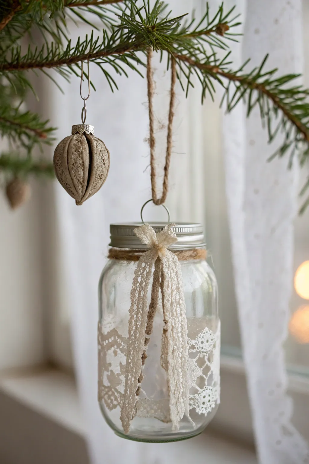 Embrace vintage charm with this delightful mason jar ornament, adding a touch of nostalgia to your modern holiday decor.