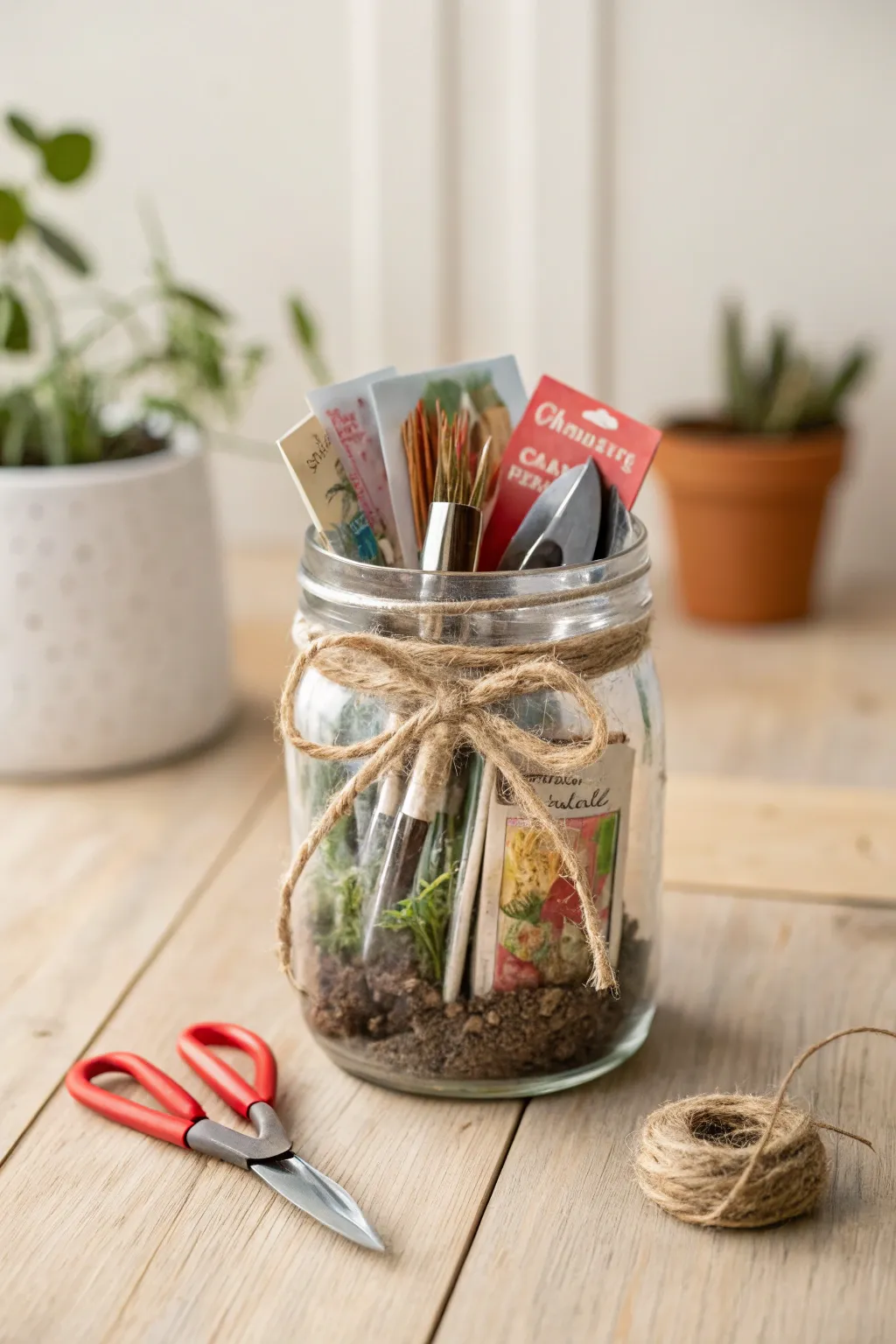Delight the green-thumbed mom with a charming mason jar gardening kit, filled with all her favorite seeds and tools. 🌿✨