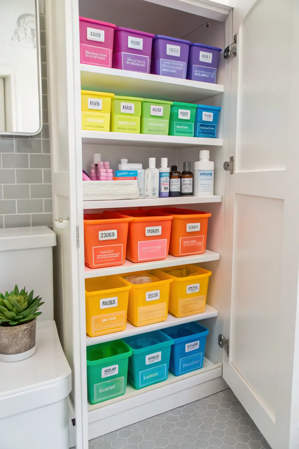 A pop of color adds vibrancy and fun to your medicine cabinet.