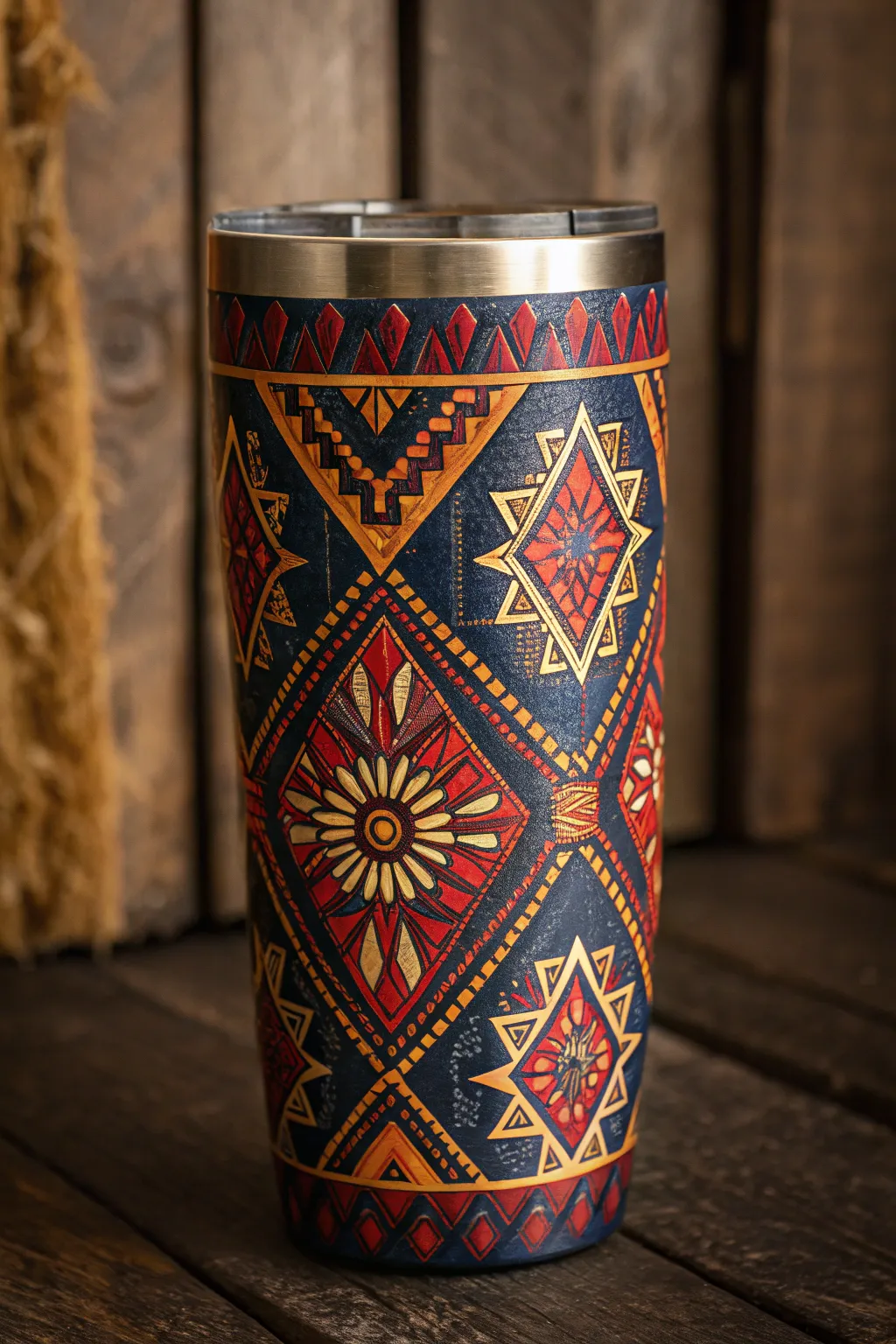 Elevate your style with a tumbler that speaks volumes in vibrant patterns.