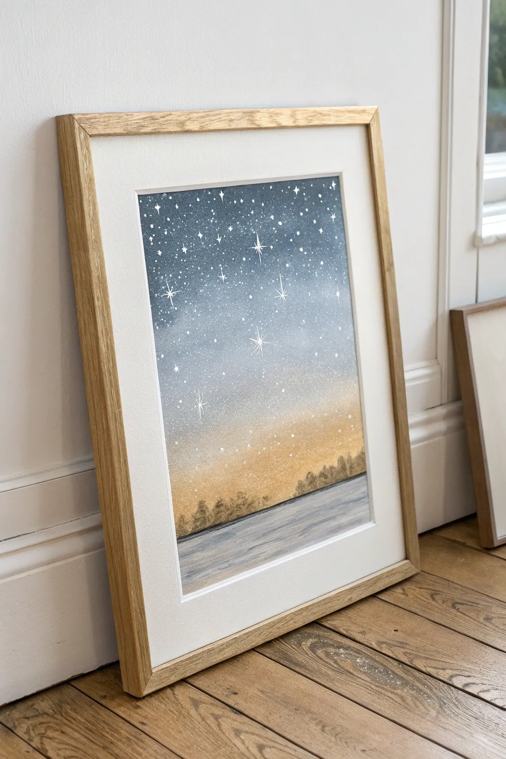 Capture the beauty of day turning into night with a shimmering metallic sky gradient.