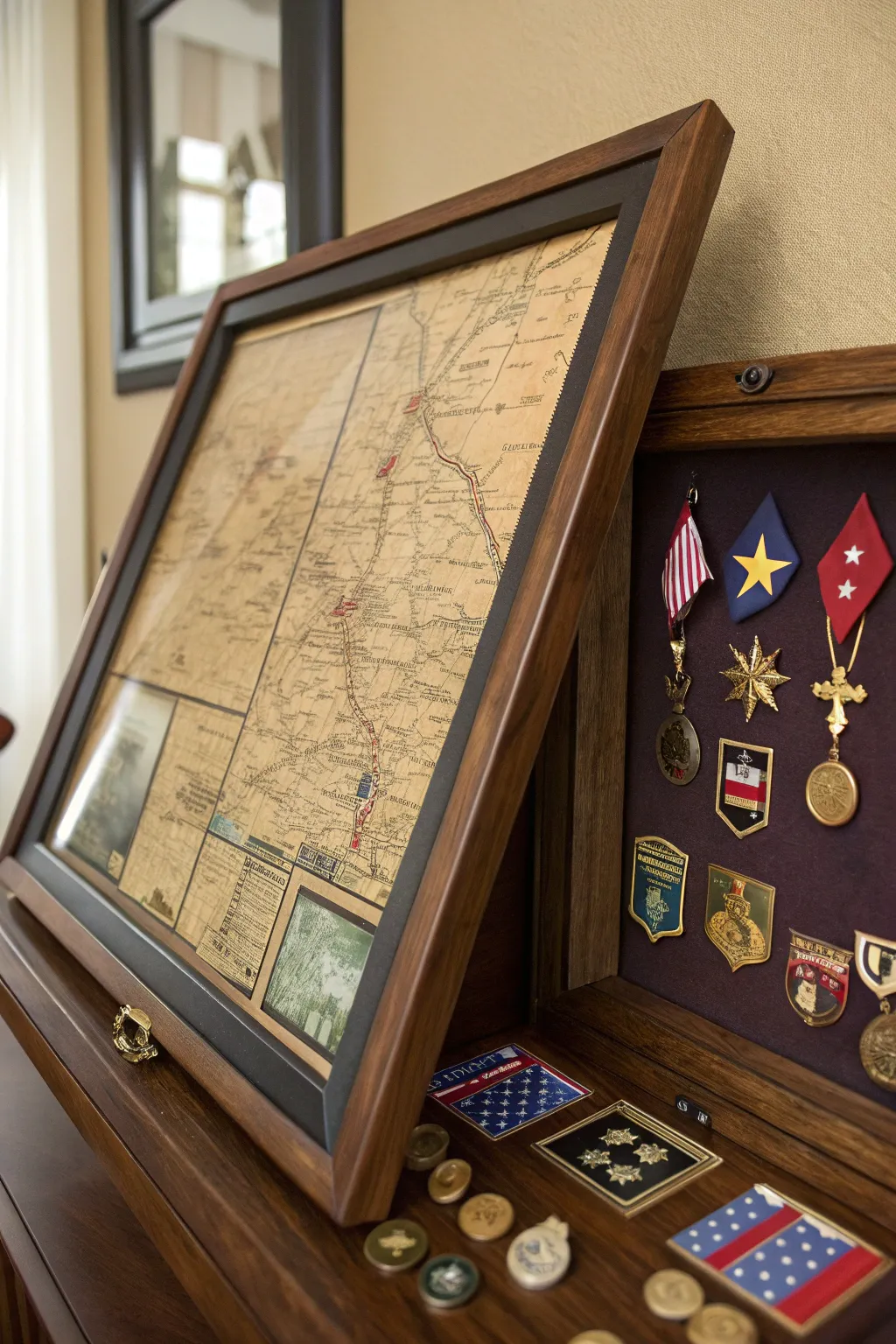 Honor their journey with a beautifully crafted military shadow box featuring personalized deployment maps.