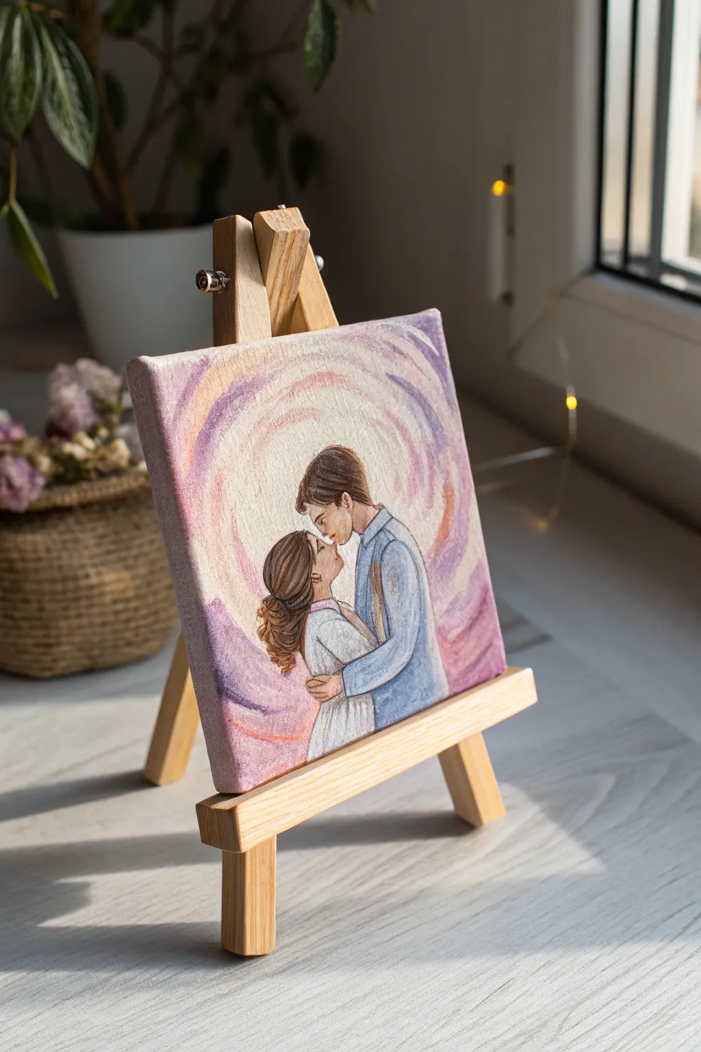 Eternal Embrace: A serene moment captured in miniature artistry.