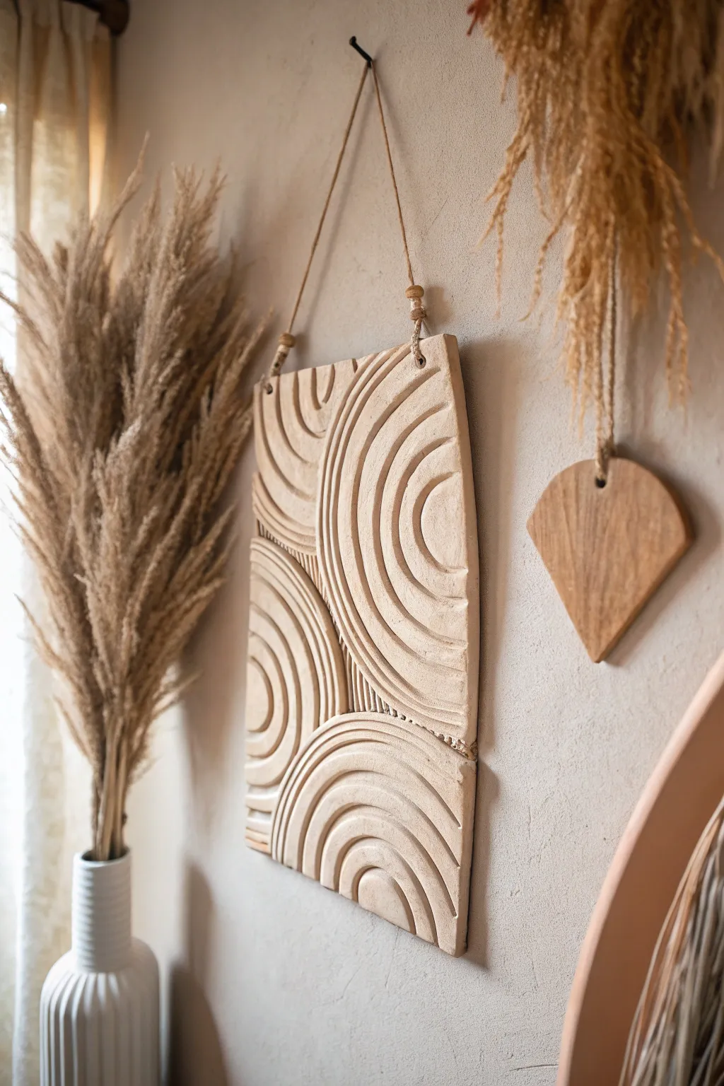 Embrace the beauty of abstract design with handcrafted clay art. Let creativity flow.