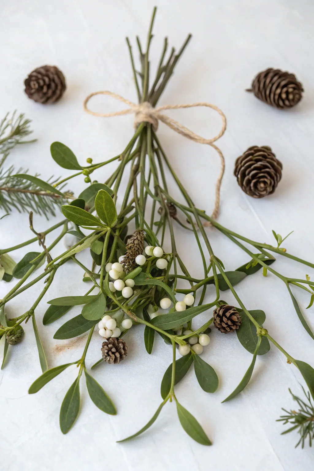 Embrace nature's elegance with this charming mistletoe craft, perfect for adding a touch of minimalist beauty to your holiday decor.