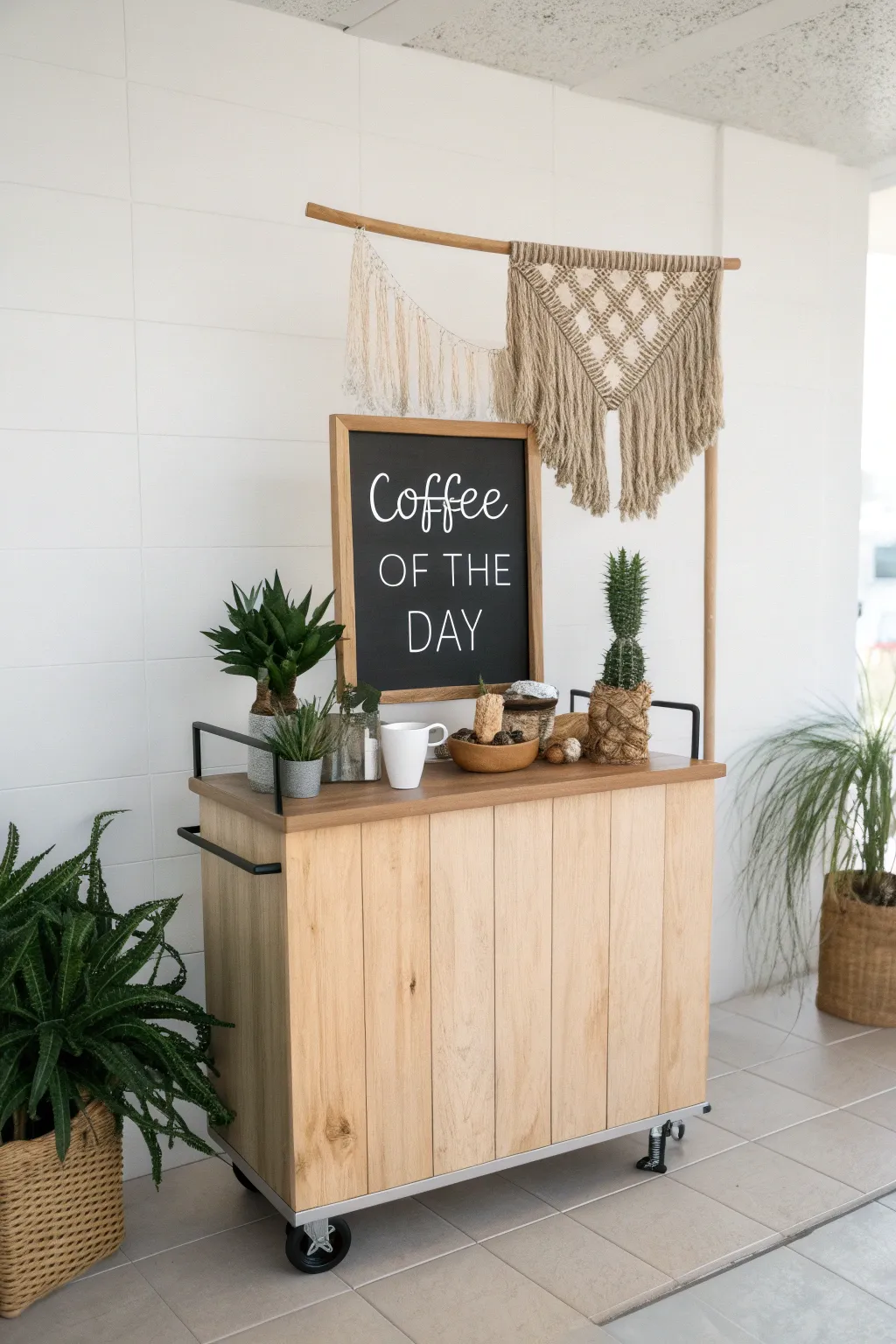 Sip, Vote, Savor: Turn your coffee run into an engaging experience with our Scandinavian-inspired mobile cart.