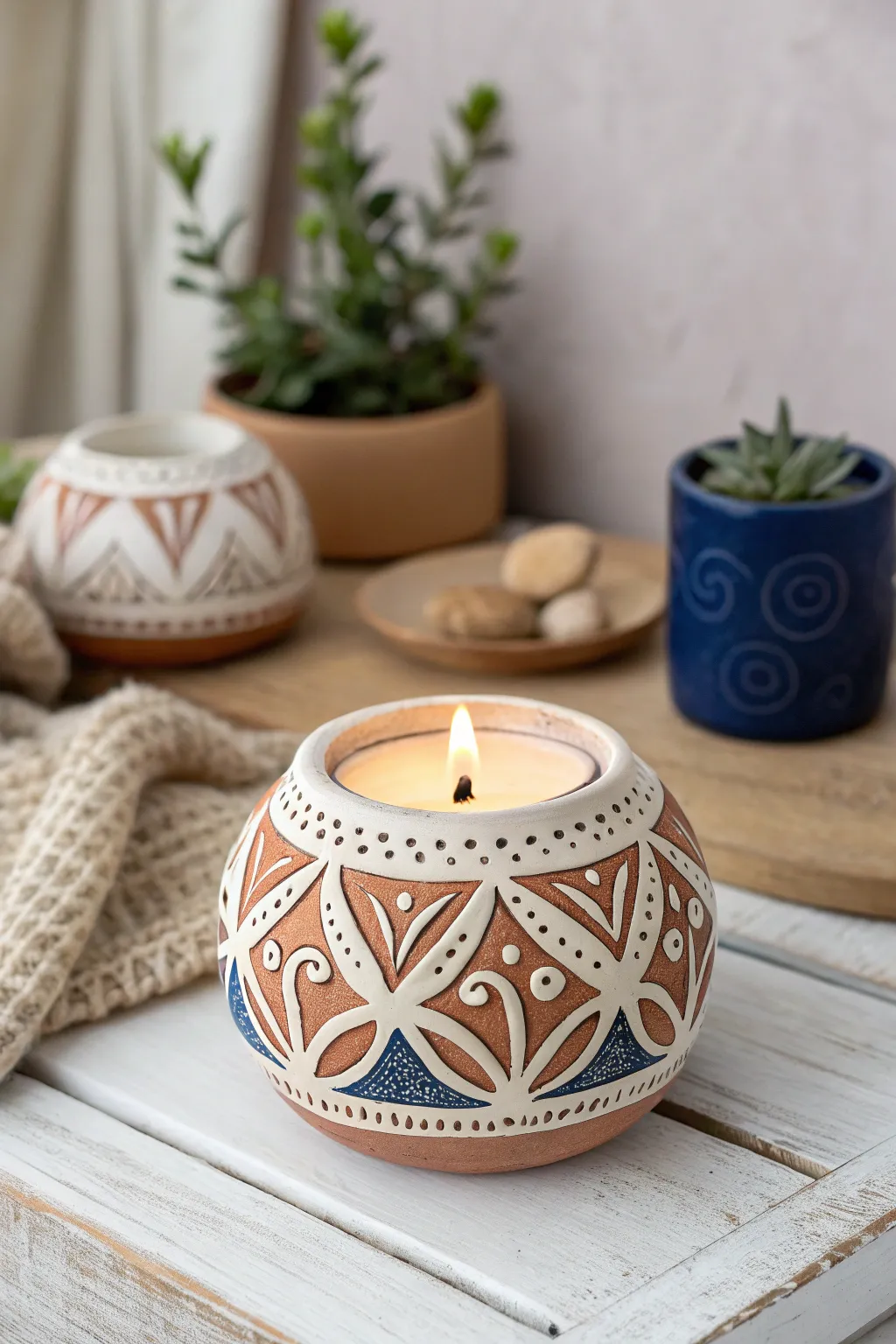 Illuminate your space with handcrafted elegance: explore the art of modeling paste tealight holders.