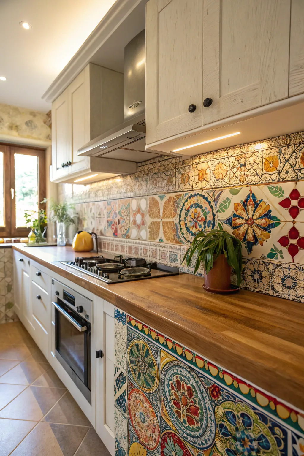 Mosaic borders highlight and frame the main design.