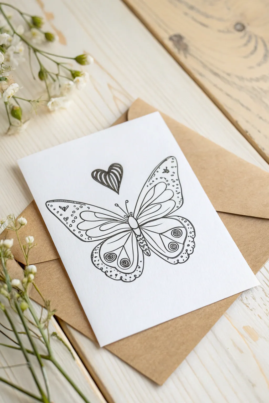 Embrace the beauty of transformation with this heart-winged butterfly card, perfect for a heartfelt Mother's Day message.