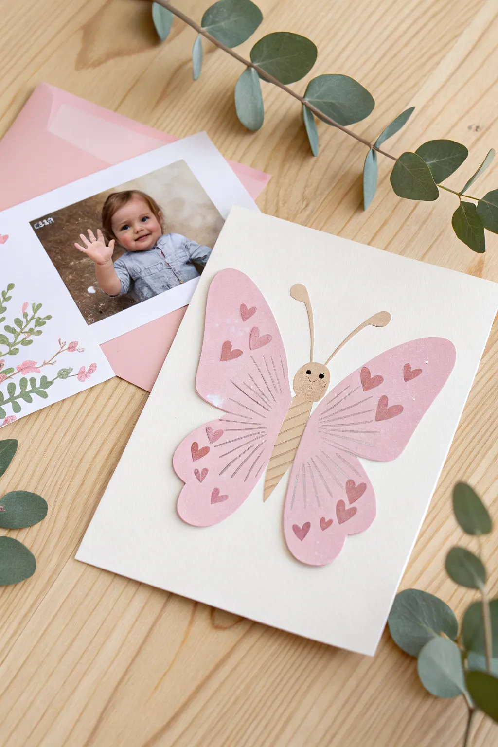Capture the moment with a handcrafted butterfly card—a perfect Mother's Day keepsake.