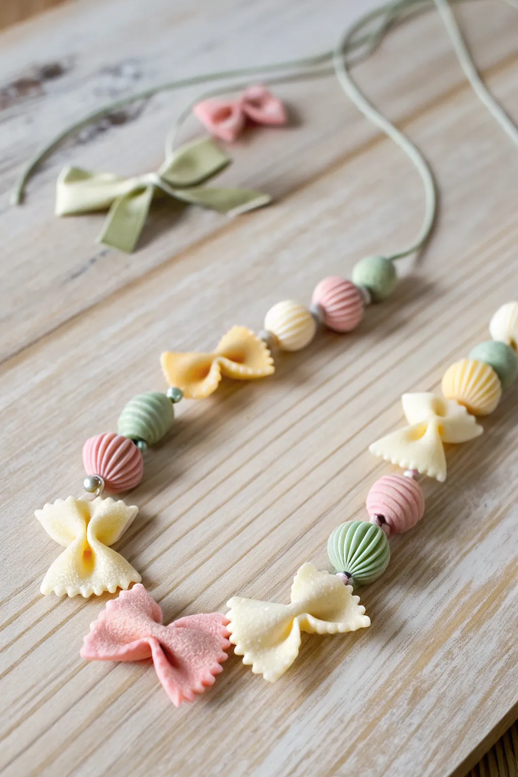 Crafted with tiny hands, this pastel pasta necklace is a Mother's Day treasure.