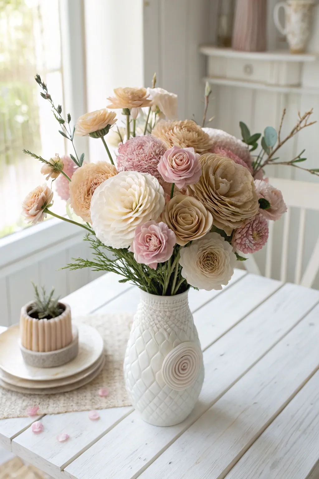 Celebrate Mother's Day with a touch of handmade elegance: Coffee Filter Flower Vase.