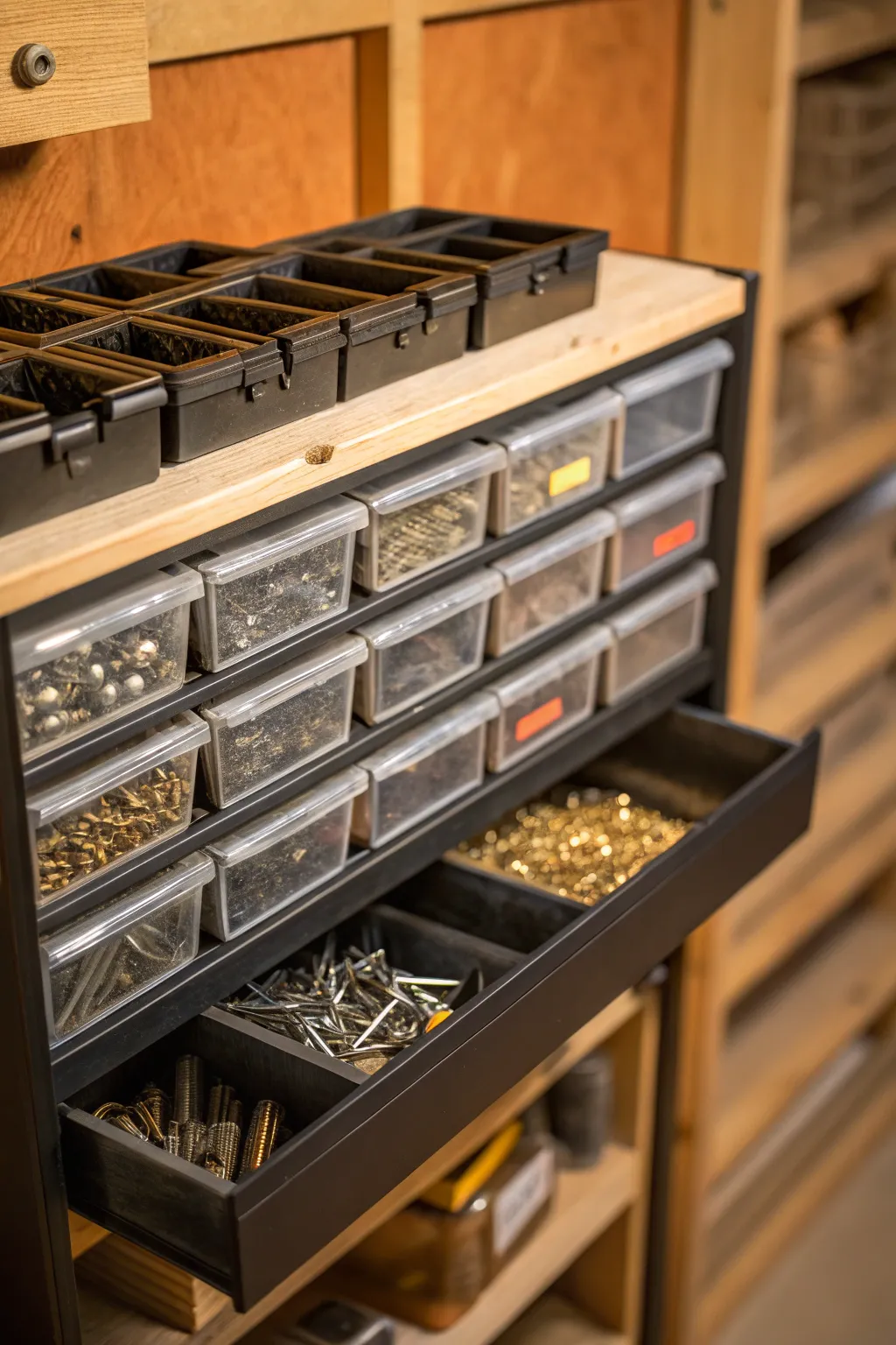 Elevate your workshop organization with a bespoke drawer system for every screw and nail.