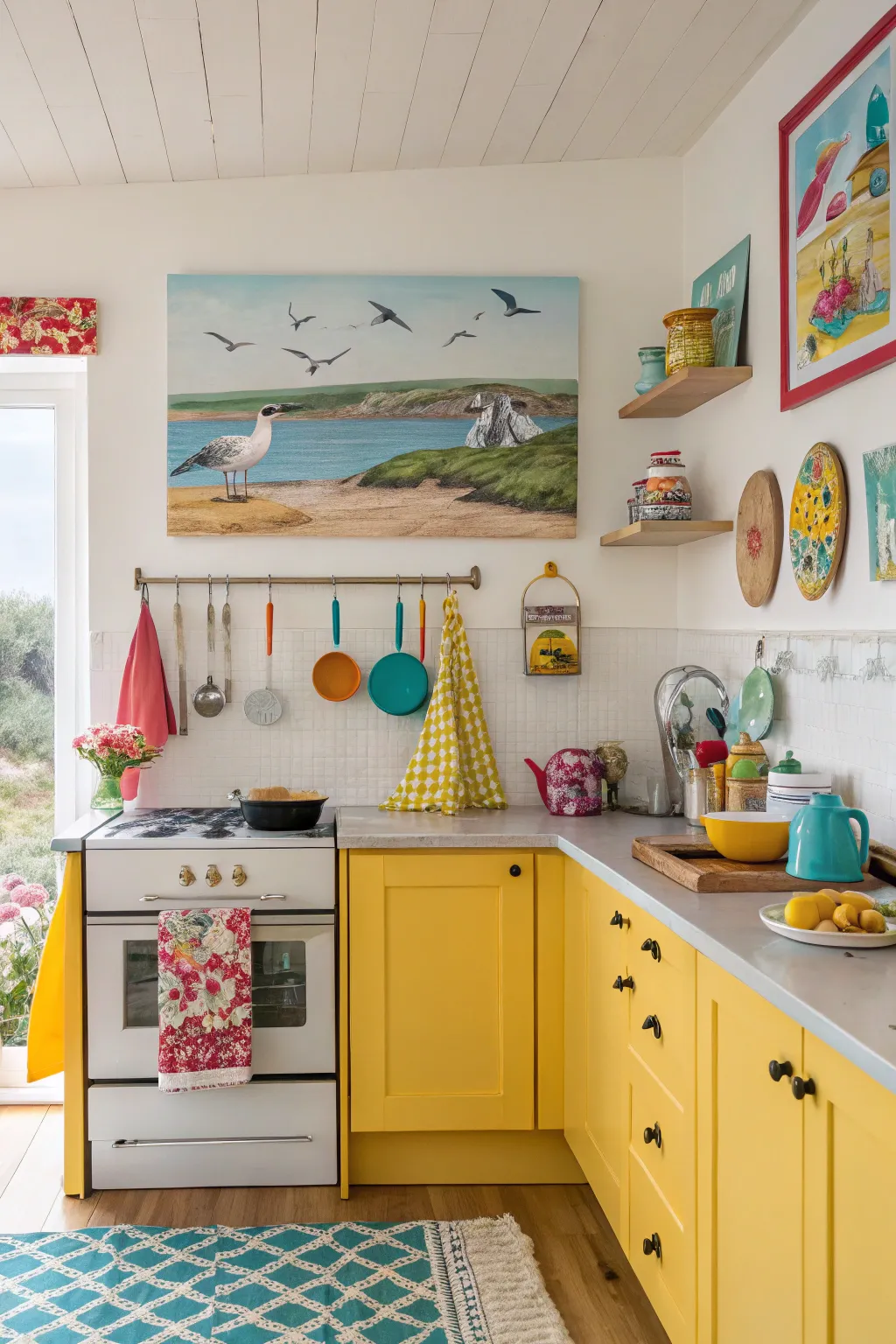 Bring coastal charm with wildlife paintings.