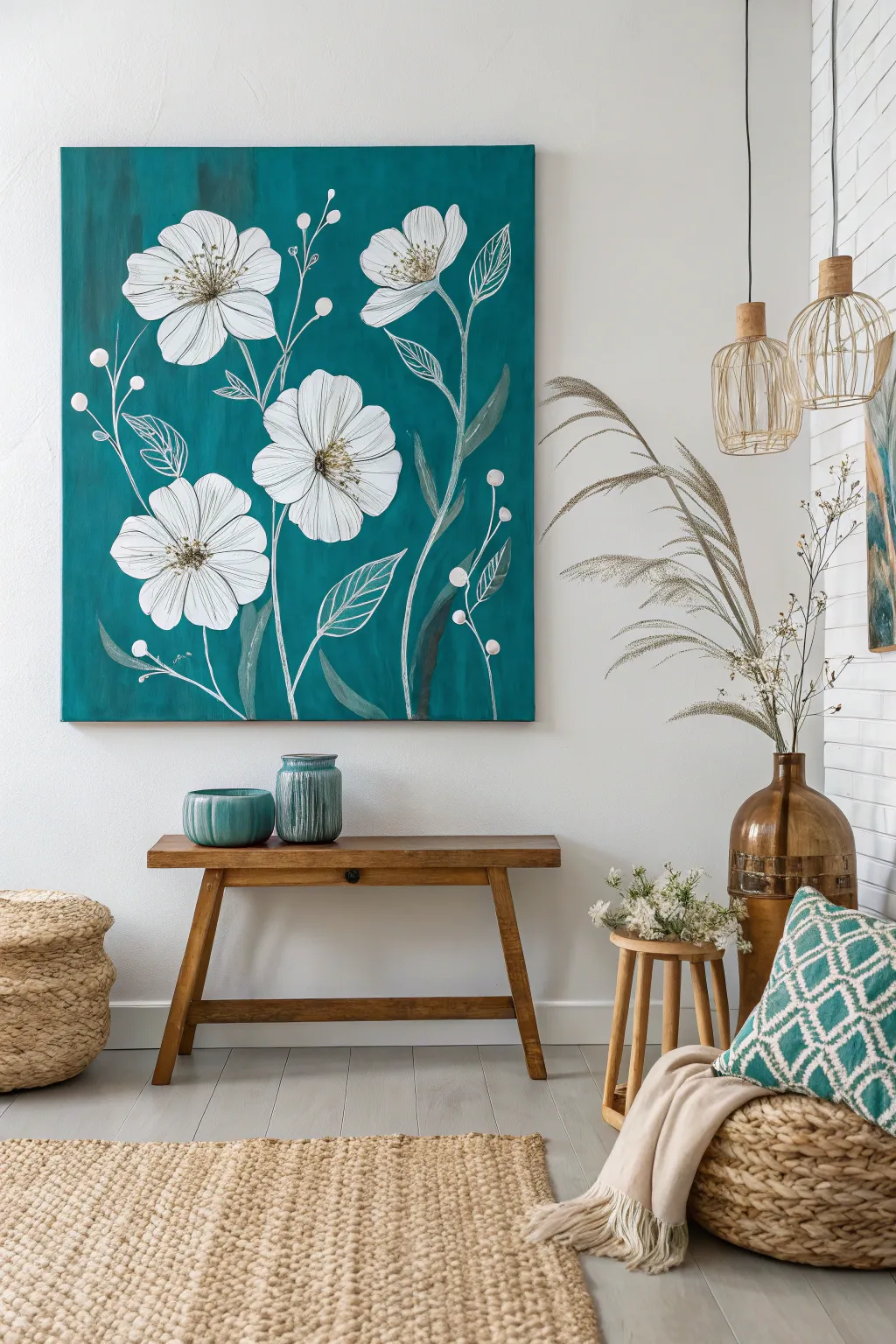 Embrace the elegance of negative space with this stunning floral design, where simplicity meets natural beauty.