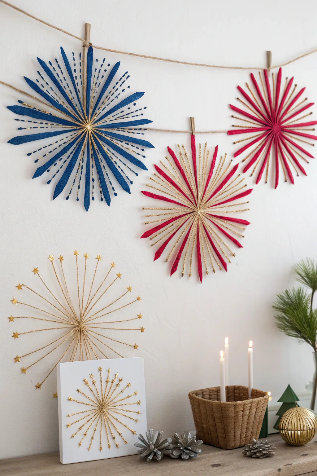 Ignite your creativity with this DIY fireworks display, where bold colors meet minimalist elegance. 🎆✨ #NewYearCrafts #MinimalistBoho
