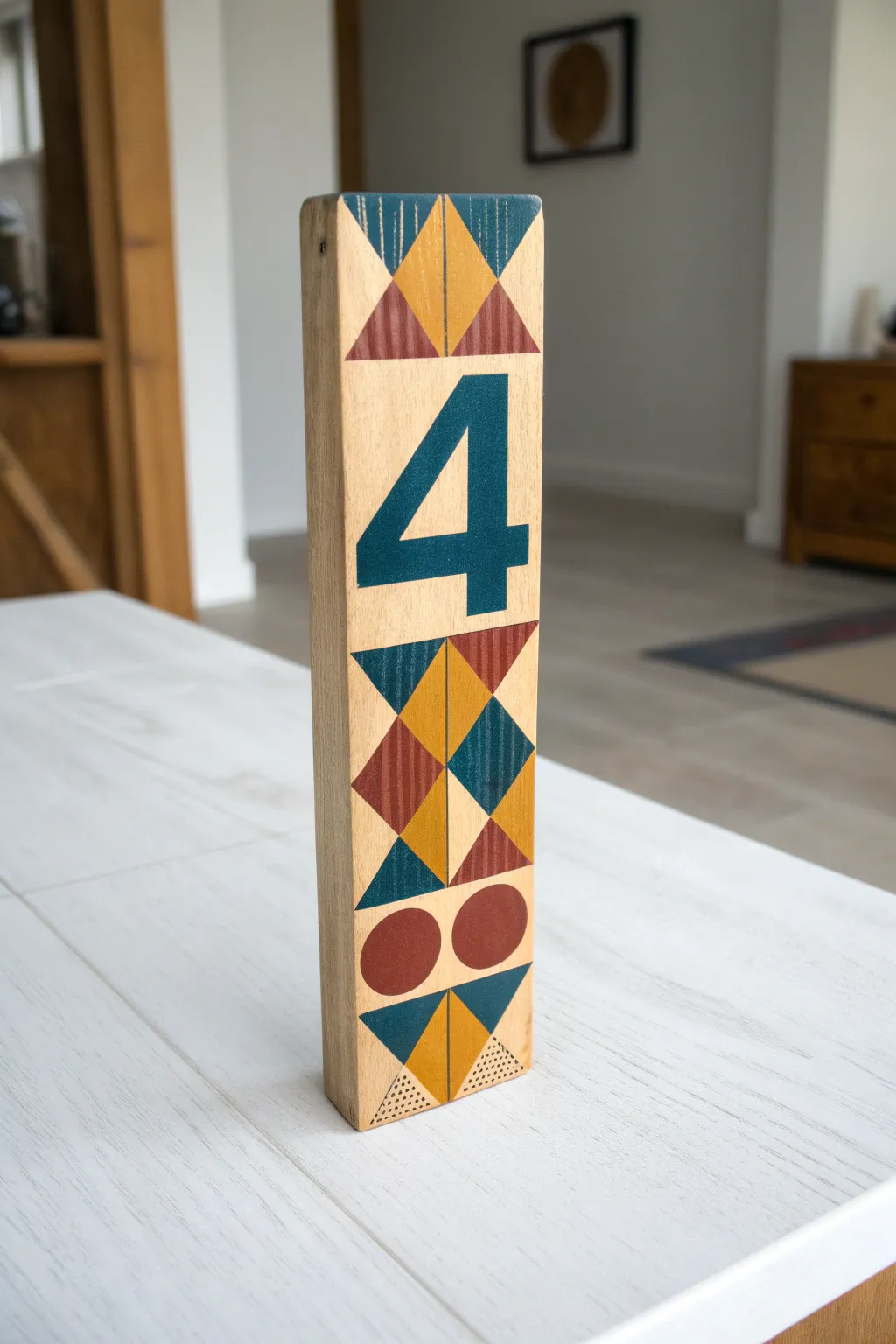 Elevate your decor with a geometric twist on the classic number 4!