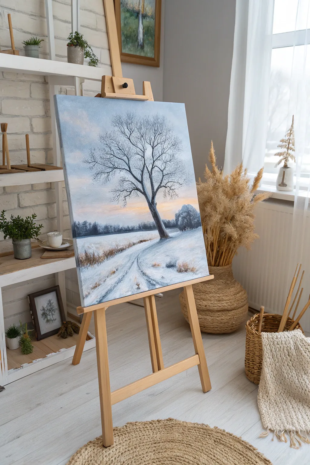 Embrace the serene beauty of winter—paint your own tranquil snowy landscape today!