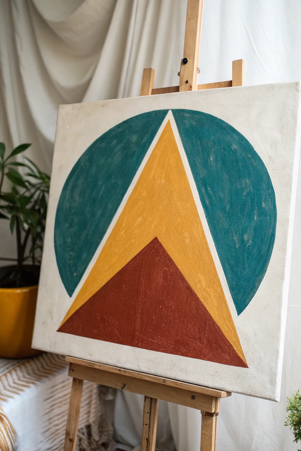 Add a touch of playful elegance to your space with this geometric masterpiece.