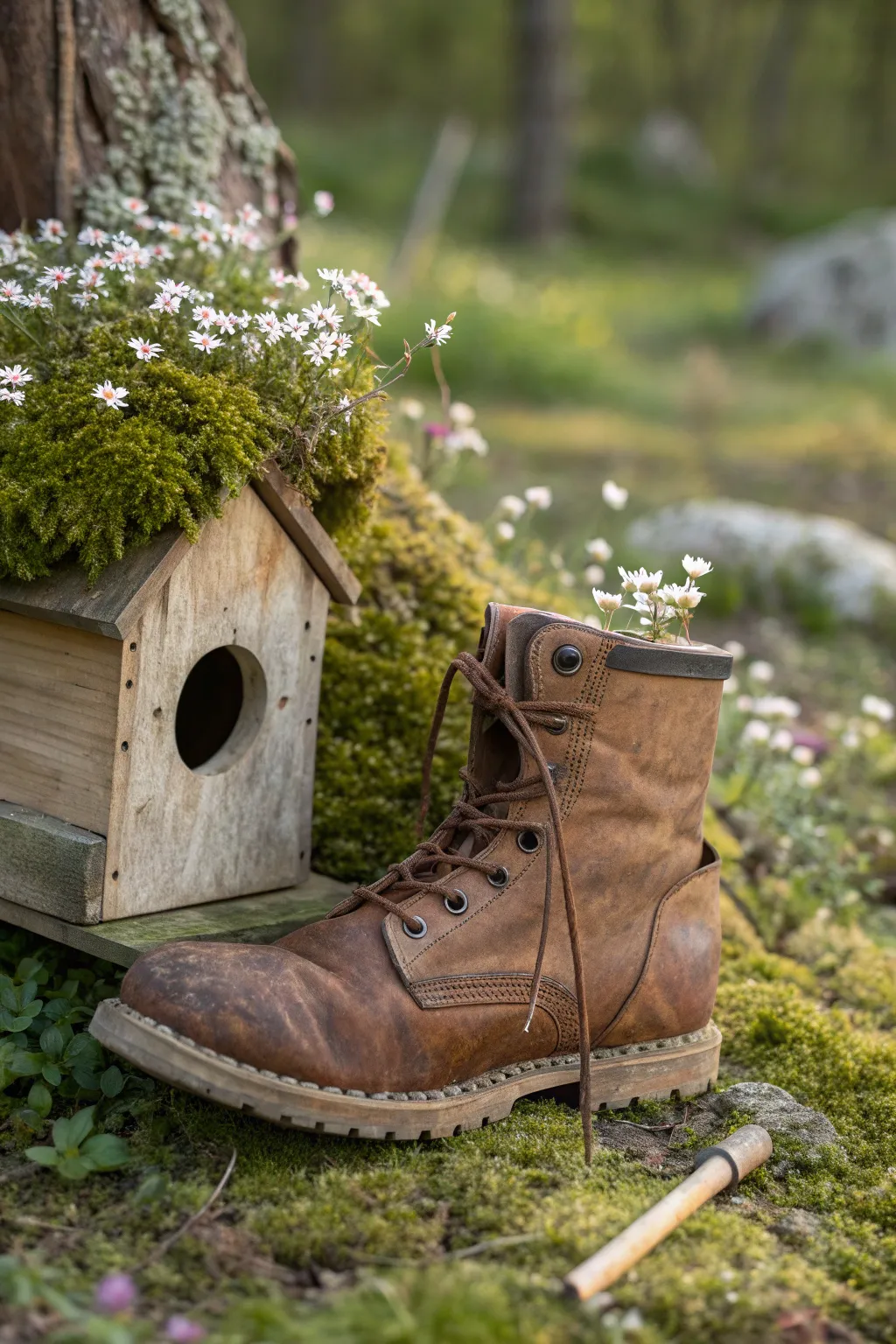 Transform your garden with a whimsical boot birdhouse—where rustic charm meets natural beauty!