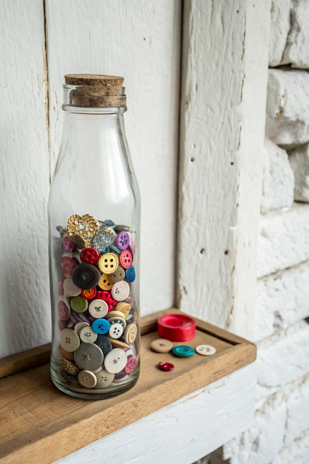 Transform vintage glass milk bottles into charming storage solutions that add a touch of character and color to any space.